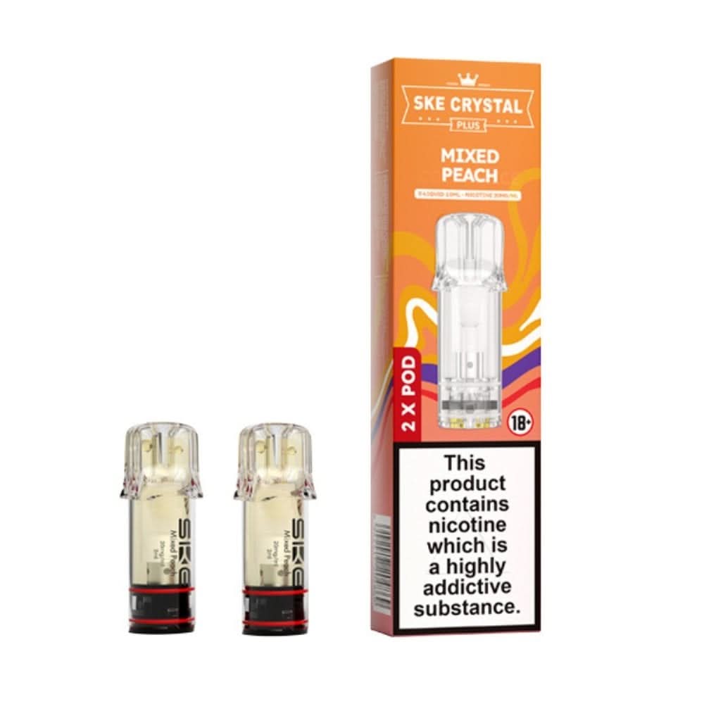 Mixed Peach Nic Salt E Liquid Pods - Crystal Plus (2 x 2ml) | 20mg