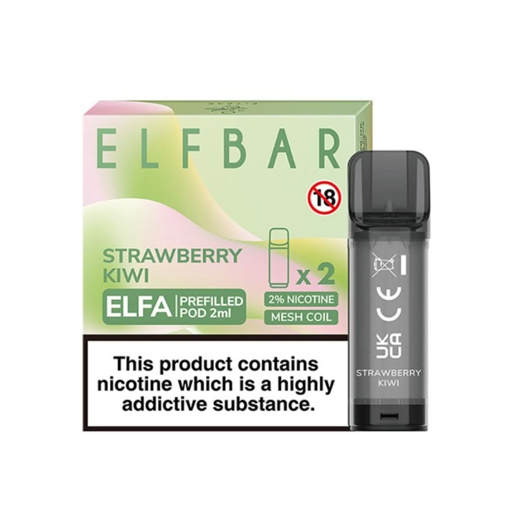 Strawberry Kiwi Nic Salt E Liquid Pods - Elfa Series (2 x 2ml) | 20mg