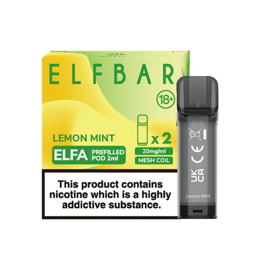 Lemon Mint Nic Salt E Liquid Pods - Elfa Series (2 x 2ml) | 20mg