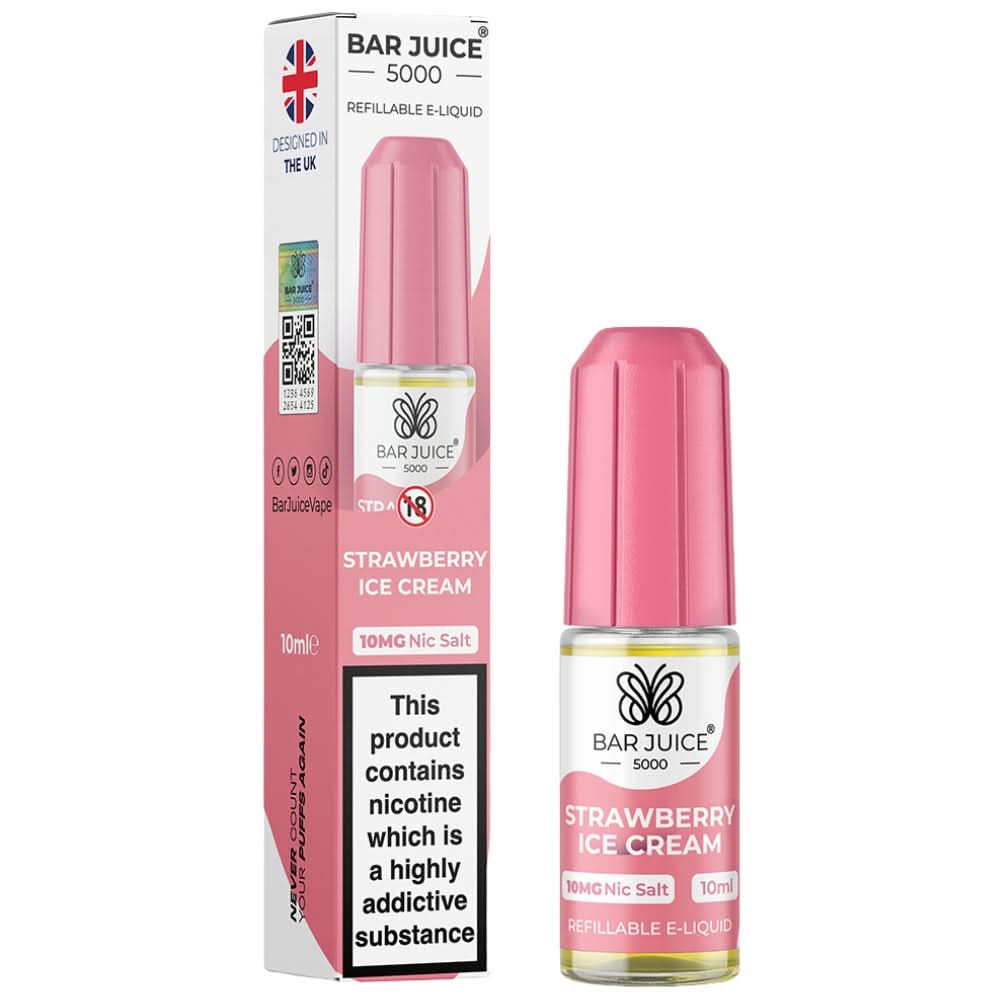 Strawberry Ice Cream Nic Salt E-Liquid by Bar Juice (10ml)