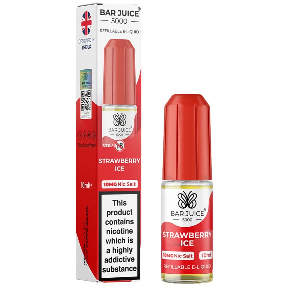 Strawberry Ice Nic Salt E-Liquid by Bar Juice (10ml)