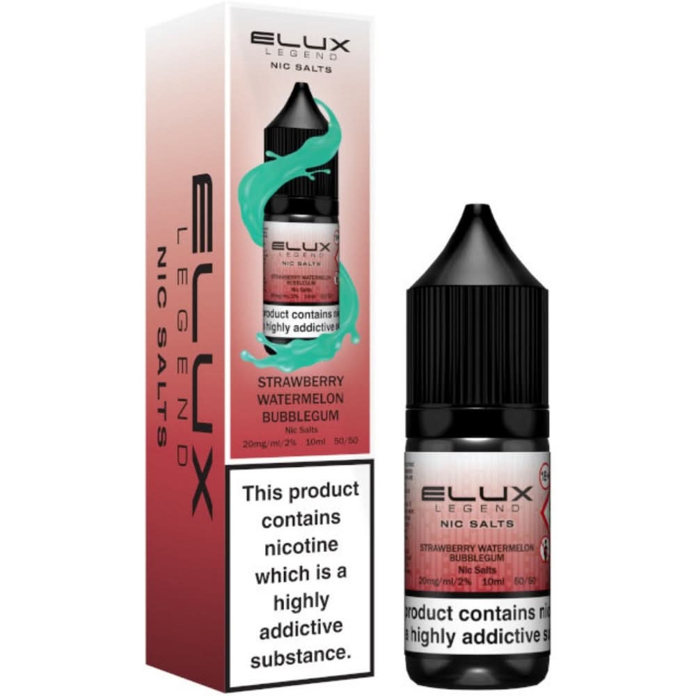 Strawberry Watermelon Bubblegum Nic Salt E-Liquid Legend Series by ELUX (10ml)