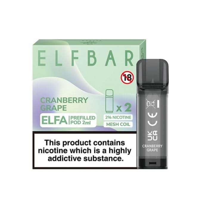 Cranberry Grape Prefilled Pods Elfa Series by Elf Bar (2 x 2ml)