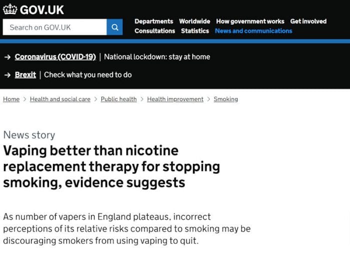 Amazing Findings - Vaping Safer Than Smoking