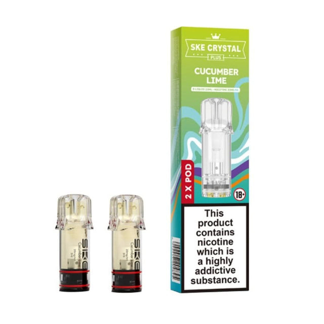 Cucumber Lime Nic Salt E Liquid Pods - Crystal Plus (2 x 2ml) | 20mg