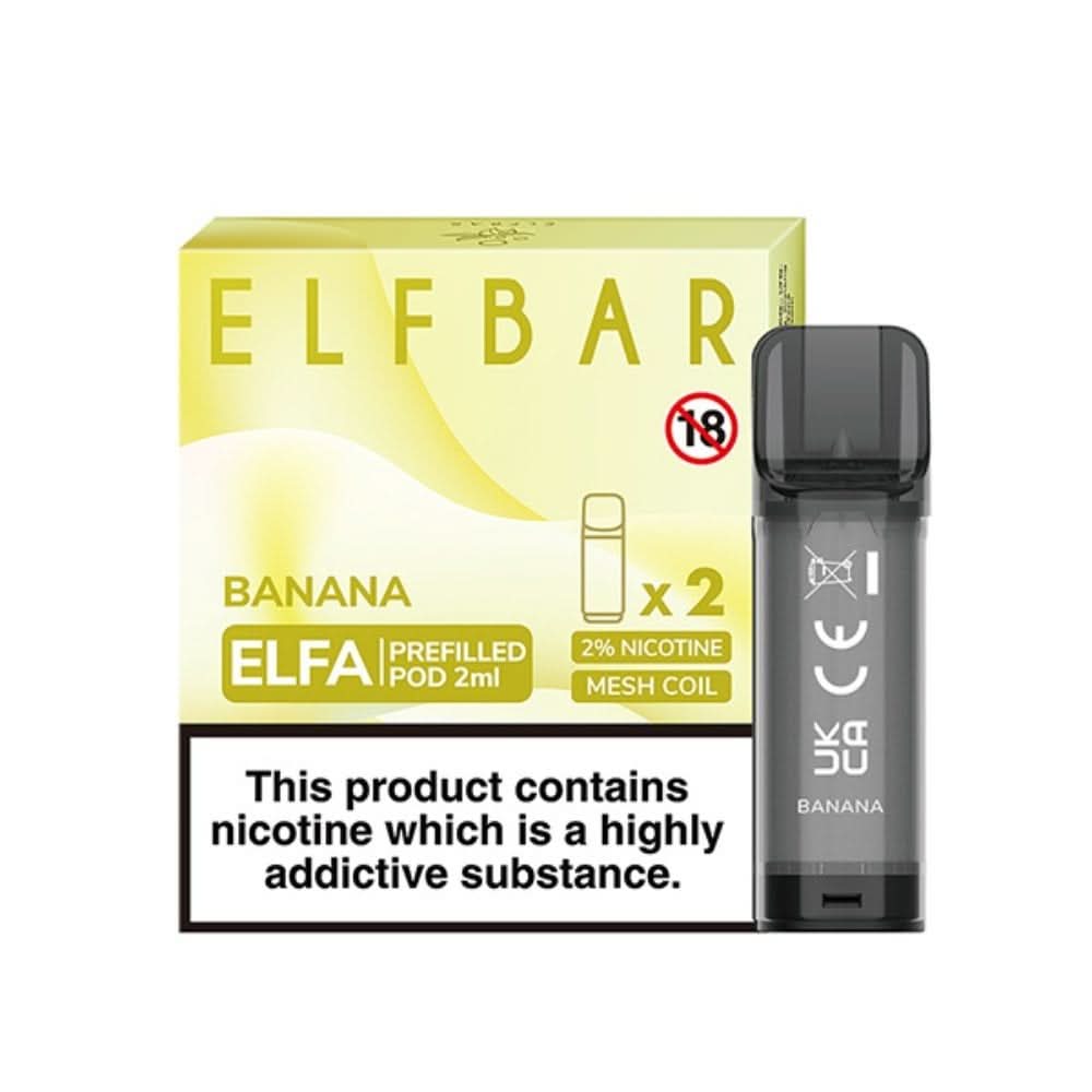 Banana Nic Salt E Liquid Pods - Elfa Series (2 x 2ml) | 20mg