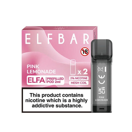 Pink Lemonade Nic Salt E Liquid Pods - Elfa Series (2 x 2ml) | 20mg