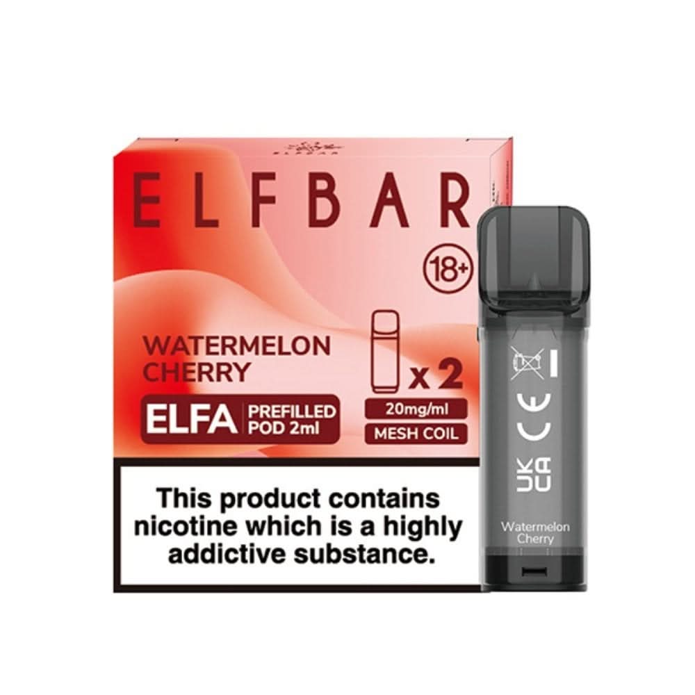 Watermelon Cherry Nic Salt E Liquid Pods - Elfa Series (2 x 2ml) | 20mg