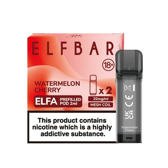 Watermelon Cherry Nic Salt E Liquid Pods - Elfa Series (2 x 2ml) | 20mg