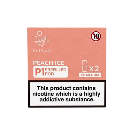 Peach Ice Mate P1 Nic Salt E Liquid Pods (2 x 2ml) | 20mg