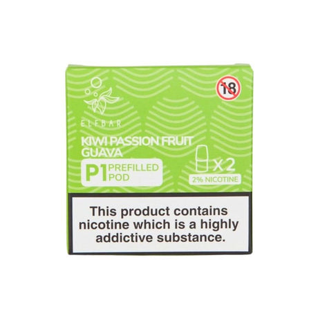 Kiwi Passion Fruit Guava Mate P1 Nic Salt E Liquid Pods (2 x 2ml) | 20mg