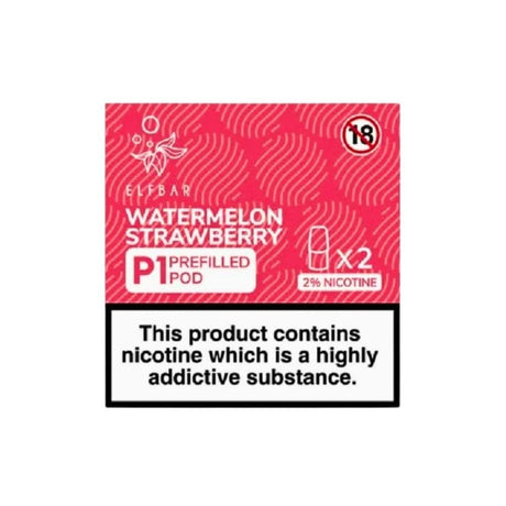 Watermelon Strawberry P1 Nic Salt E Liquid Pods (2 x 2ml) | 20mg
