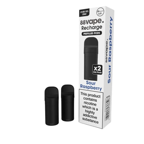Sour Raspberry Nic Salt Vape Pods - Recharge Series (2 x 2ml) | 20mg