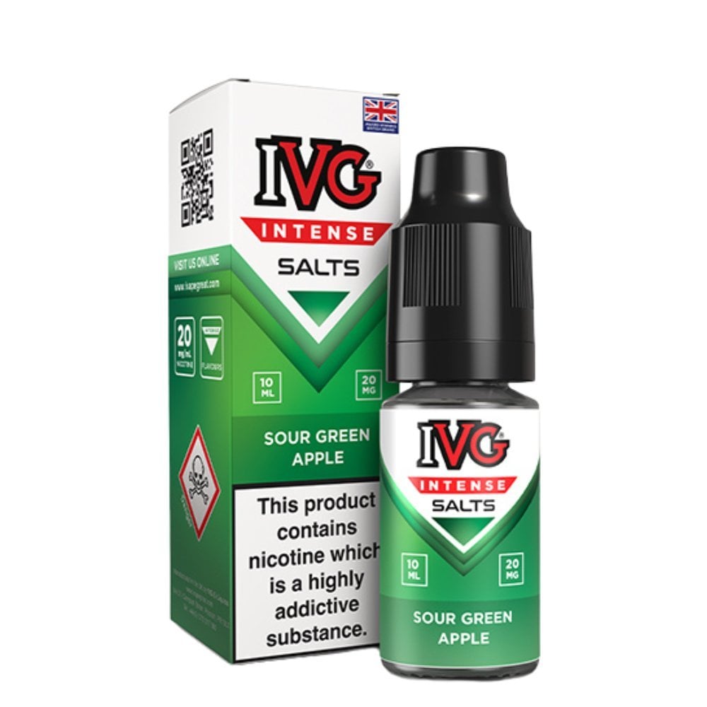 Sour Green Apple Nic Salts E-Liquid Intense Salts Series by IVG (10ml)