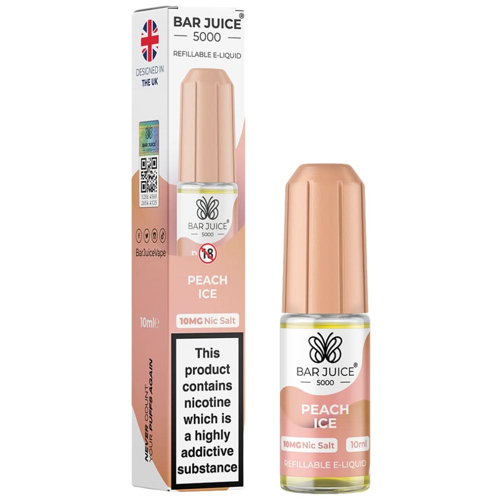 Peach Ice Nic Salt E-Liquid by Bar Juice (10ml)