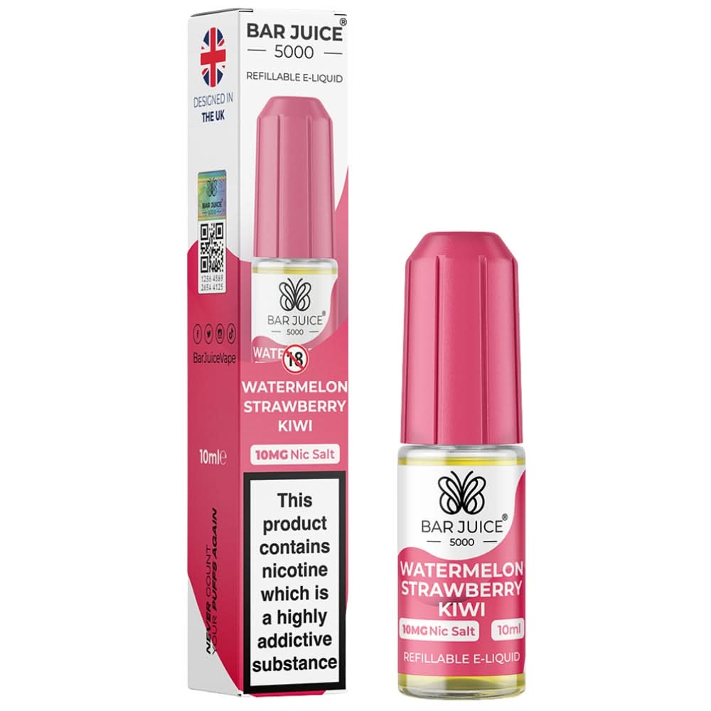 Watermelon Strawberry Kiwi Nic Salt E-Liquid by Bar Juice (10ml)