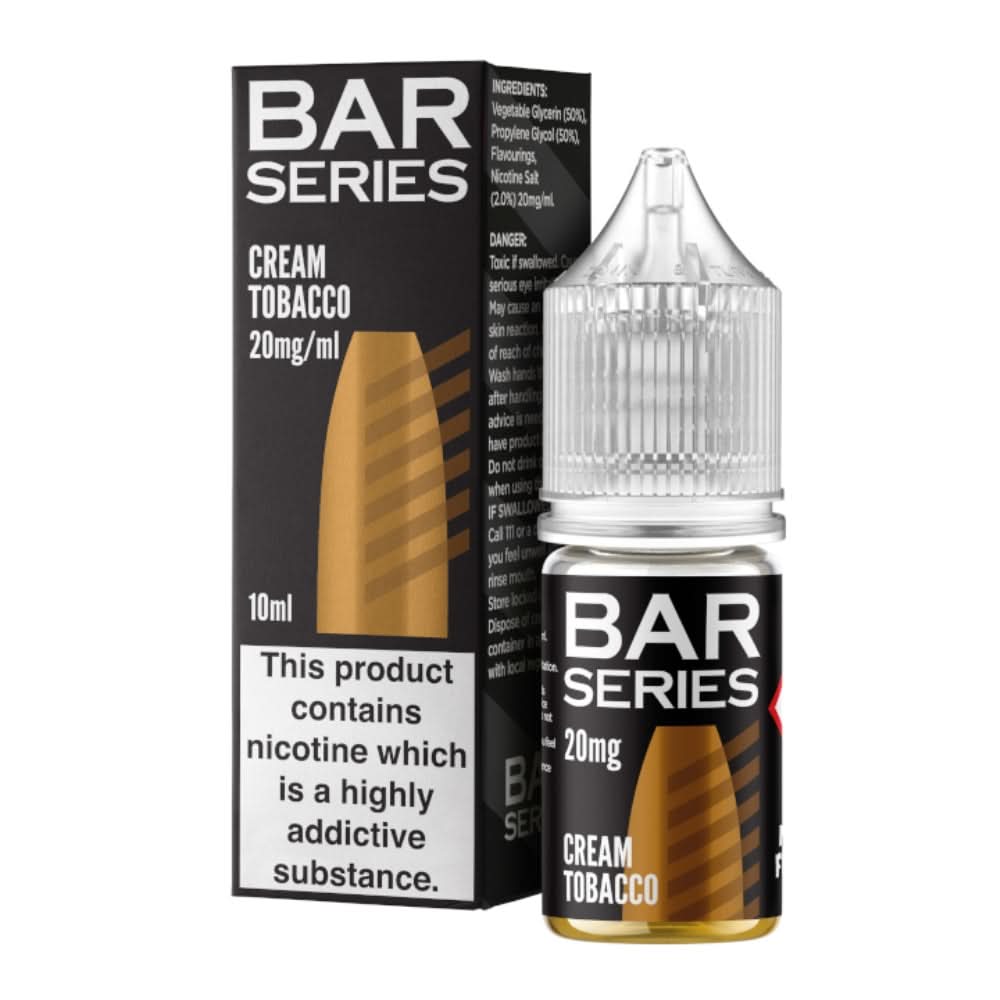 Cream Tobacco Nic Salt E-Liquid by Bar Series (10ml)