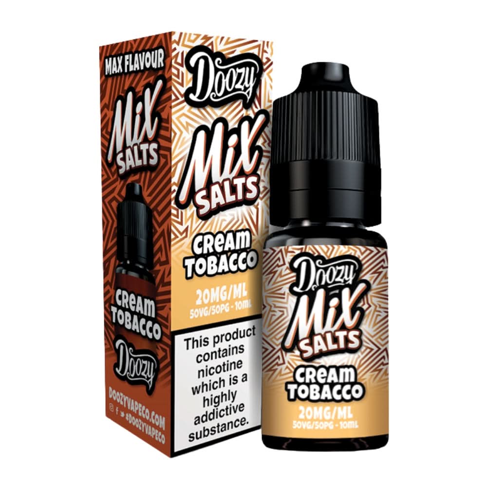 Cream Tobacco Nic Salt E-Liquid Mix Salts Series by Doozy Vape Co (10ml)