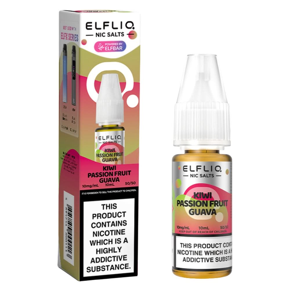 Kiwi Passion Fruit Guava Nic Salt E-Liquid by Elf Bar Elfliq (10ml)