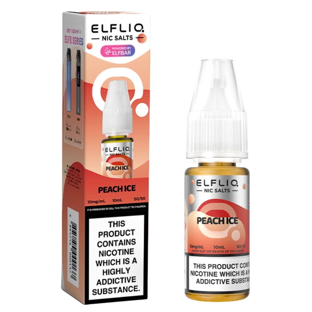 Peach Ice Nic Salt E-Liquid by Elf Bar Elfliq (10ml)