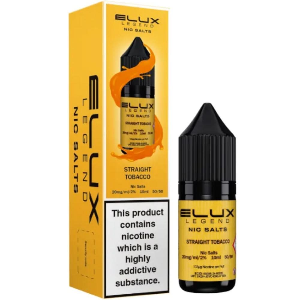 Straight Tobacco Nic Salt E-Liquid Legend Series by ELUX (10ml)