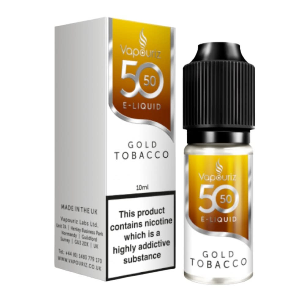 Gold Tobacco E-Liquid 50/50 Series by Vapouriz (10ml)