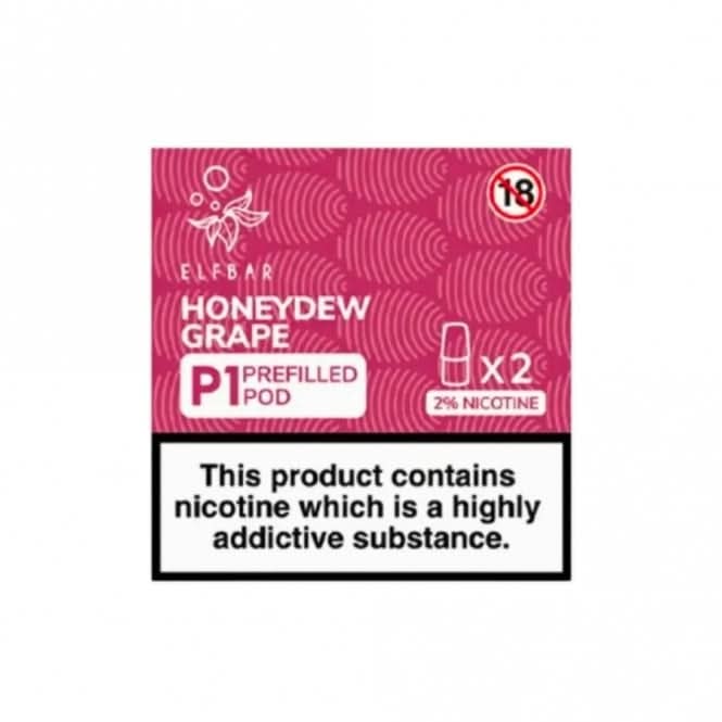 Honeydew Grape Mate P1 Prefilled Pods by Elf Bar (2 x 2ml)
