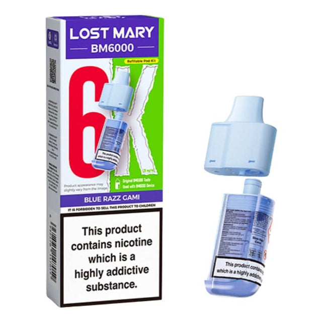 Lost Mary BM6000 Blue Razz Gami Prefilled Vape Pods