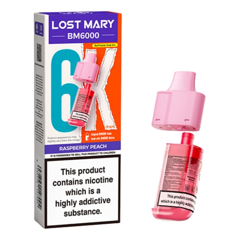 Lost Mary BM6000 Raspberry Peach Prefilled Vape Pods