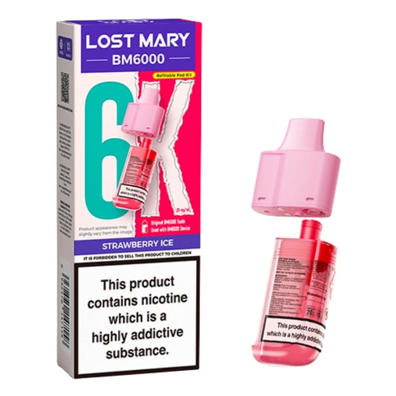 Lost Mary BM6000 Strawberry Ice Prefilled Vape Pods