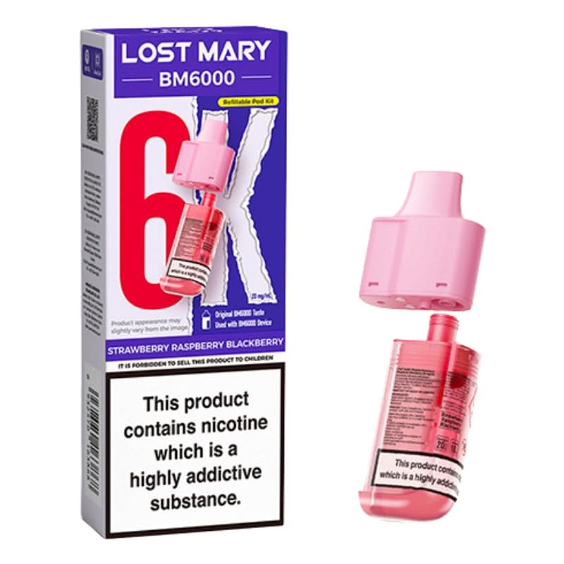Lost Mary BM6000 Strawberry Raspberry Blackberry Prefilled Vape Pods