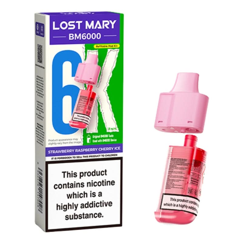 Lost Mary BM6000 Strawberry Raspberry Cherry Ice Prefilled Vape Pods